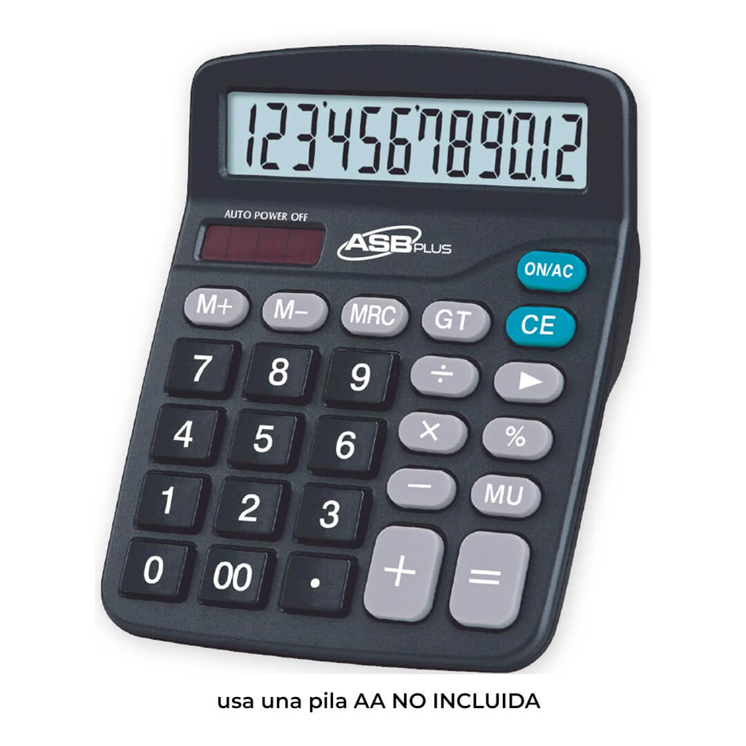 CALCULADORA ASB MEDIANA NEGRO AS-12N 12 DIGITOS