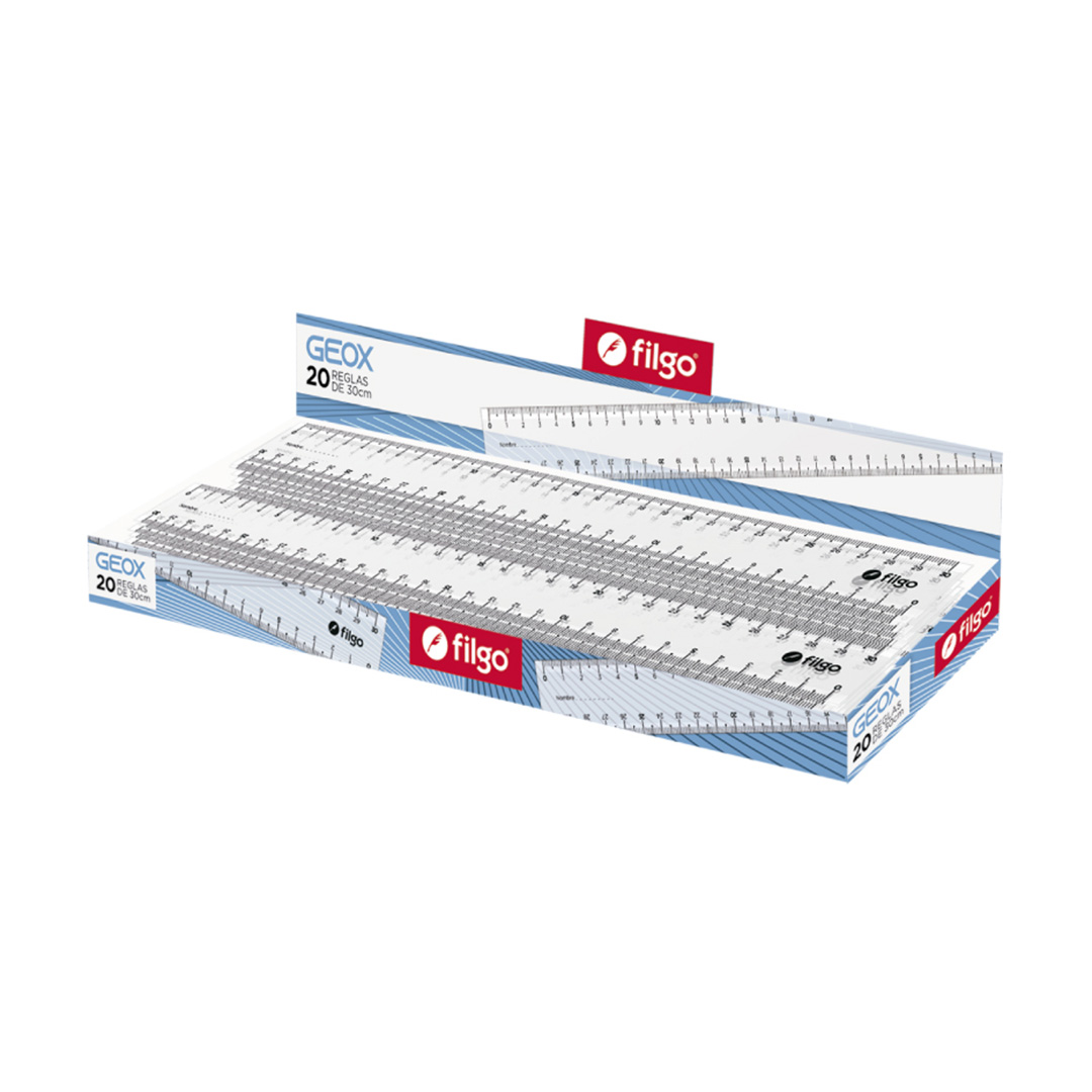  REGLA 30CM FILGO GEOX RIGIDA ESTUCHE X20