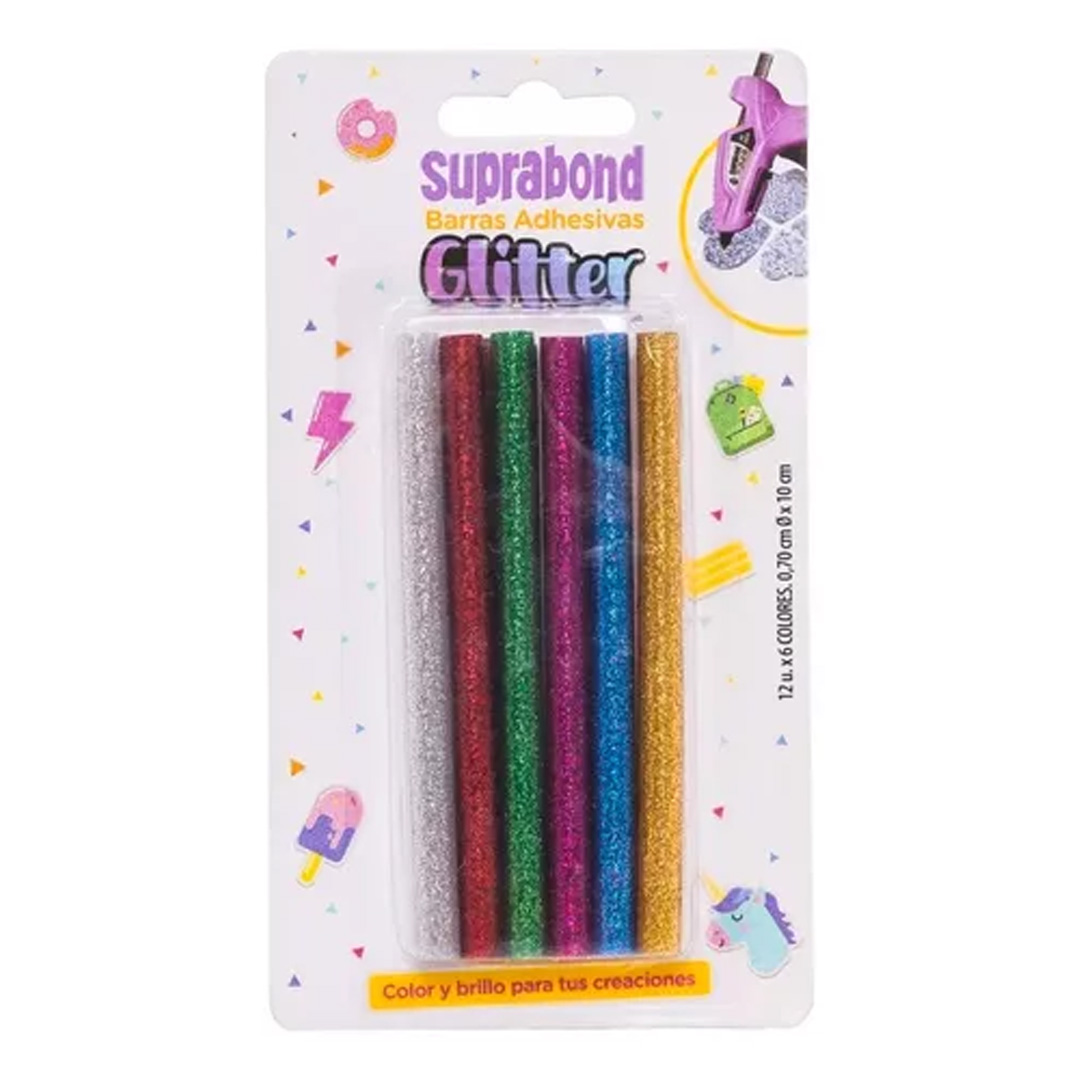  REPUESTO BARRA SILICONA SUPRABOND  GLITTER BLISTER X12