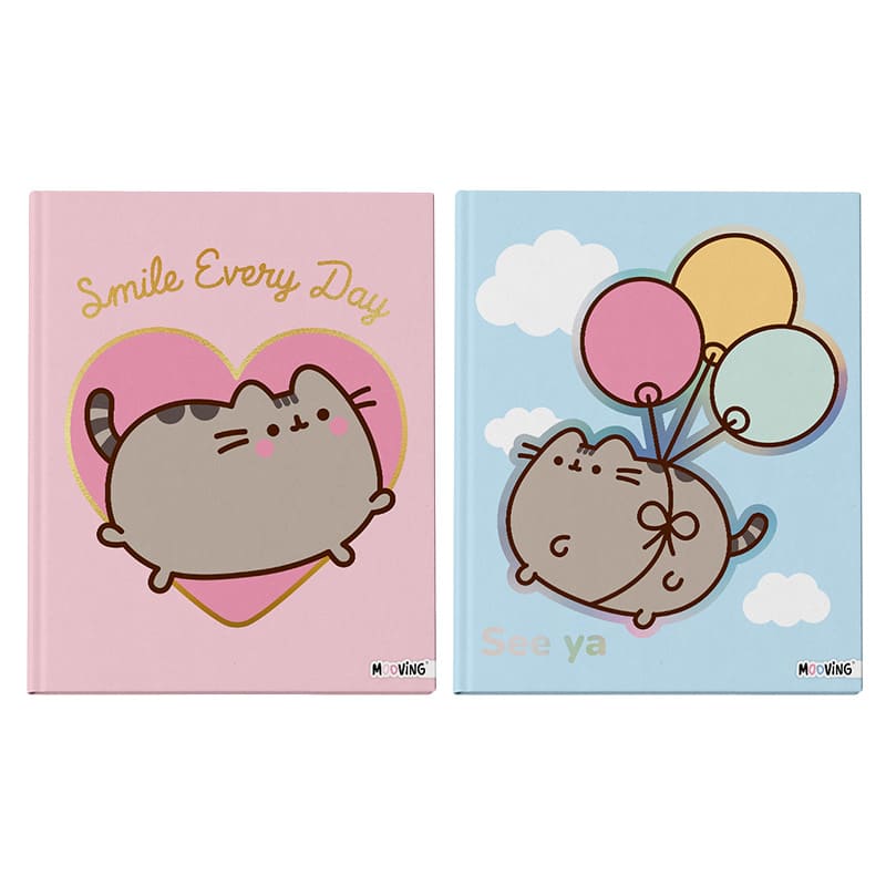  CUADERNO MOOVING 19X24 TAPA DURA COSIDO;
48H PUSHEEN