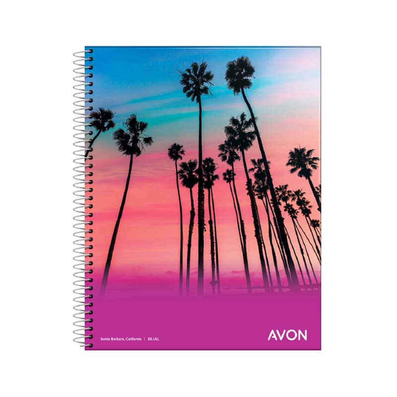  CUADERNO AVON 16X21 TAPA FLEXIBLE  ESPIRAL 84 HOJAS CUADRICULADO