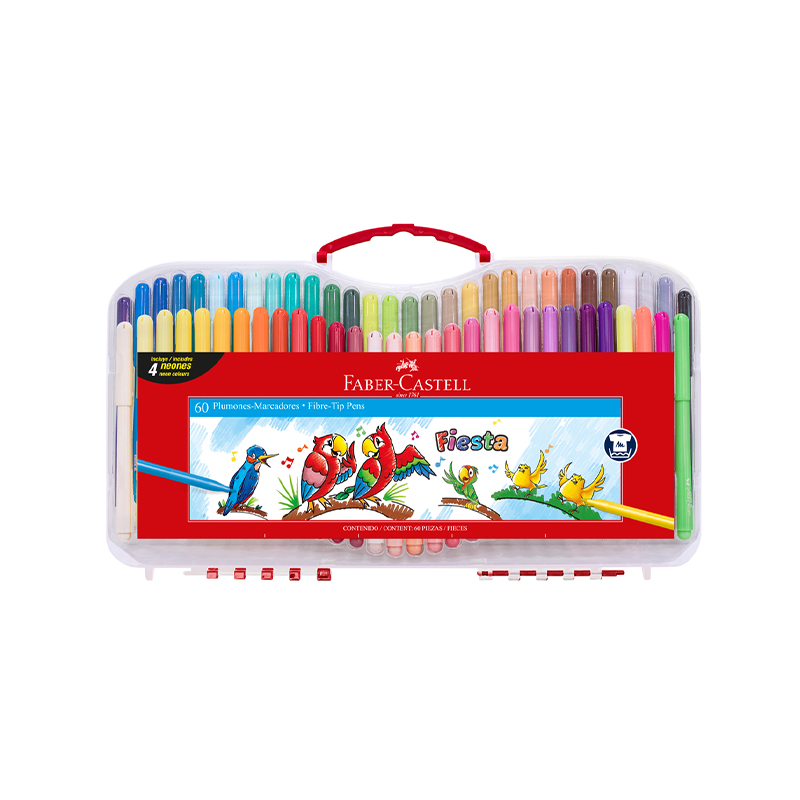  MARCADOR ESCOLAR FABER FIESTA 45 ESTUCHE  RIGIDO X60