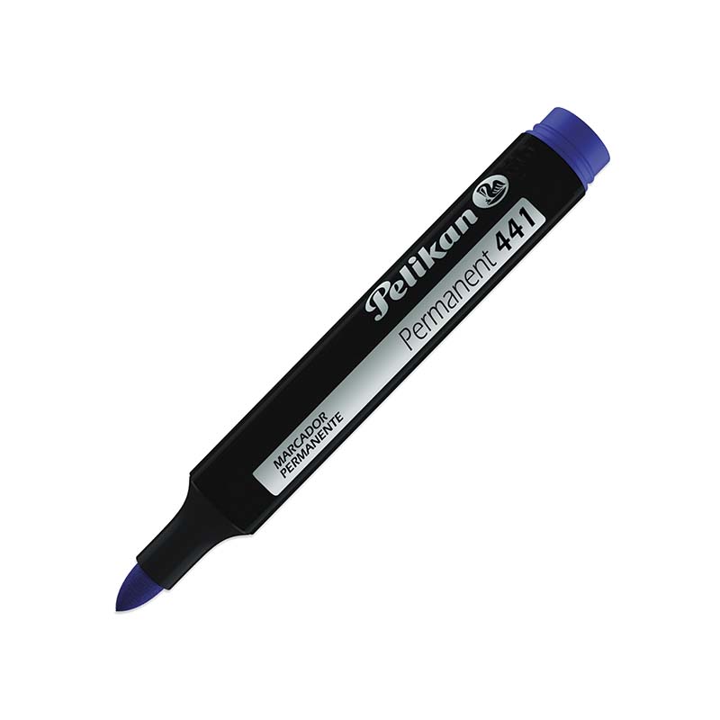  MARCADOR PERMANENTE PELIKAN 441 PUNTAREDONDA AZUL X10