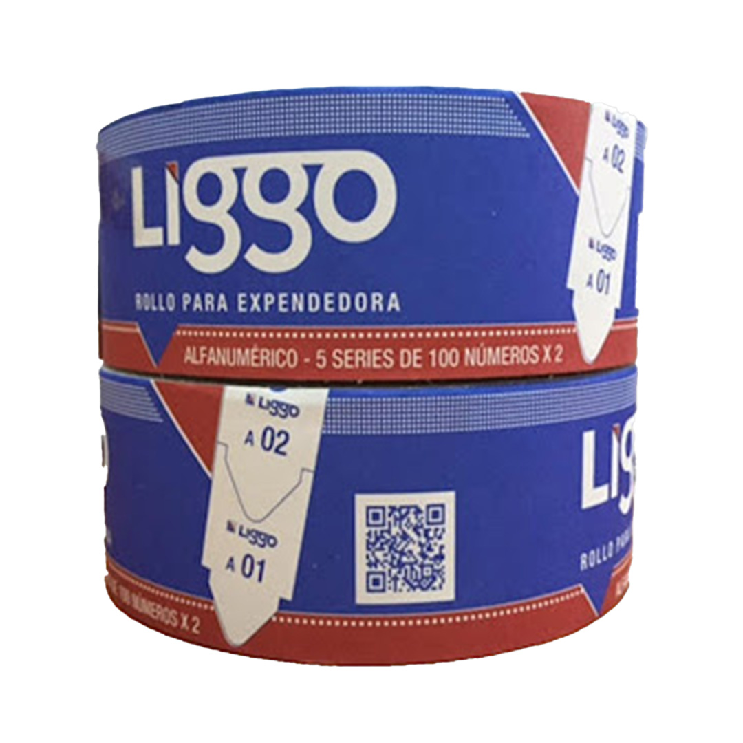  ROLLO PARA EXPENDEDORA ALFANUMERICO  LIGGO X2000