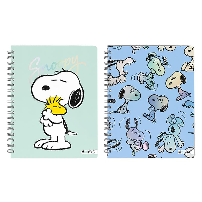  CUADERNO MOOVING 16X21 TAPA DURA ESPIRAL  80H RAYADO SNOOPY