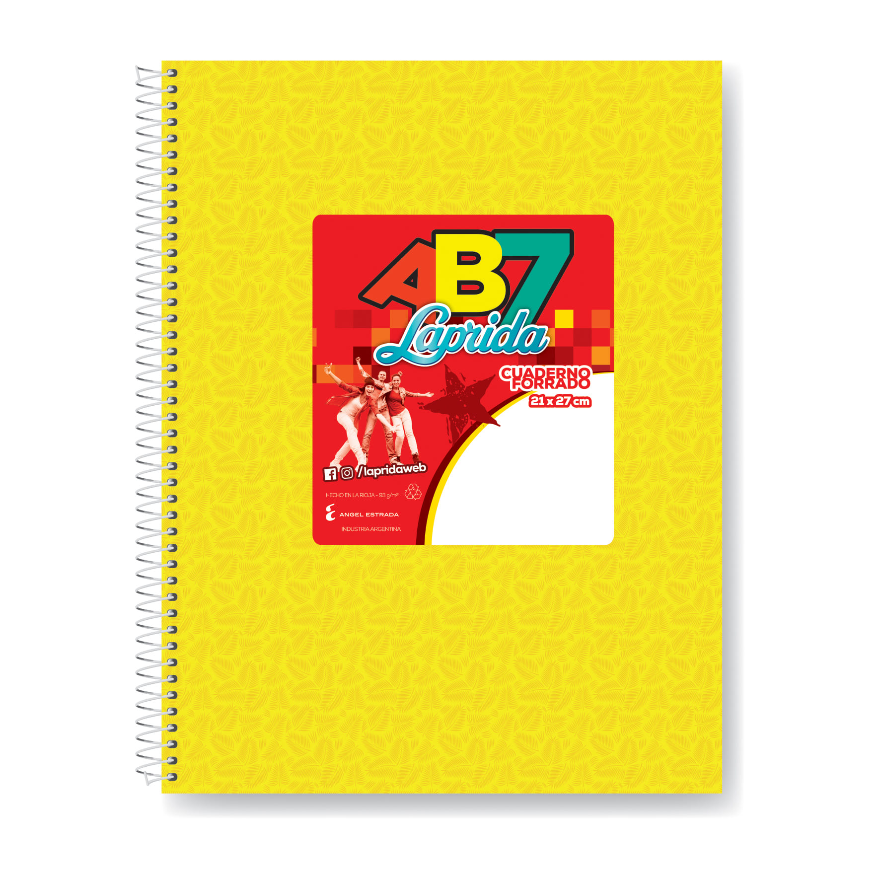  CUADERNO LAPRIDA 21X27 AB7 AMARILLO 60H RAYADO