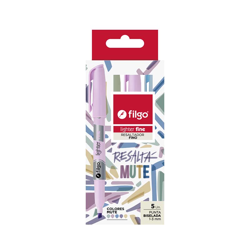  RESALTADOR FINO FILGO BLISTER X5 MUTE