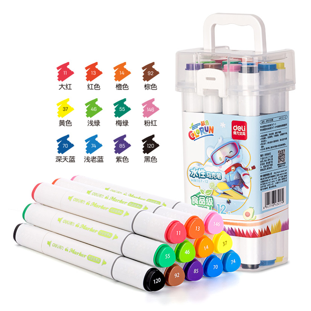  MARCADOR AL AGUA DELI SKETCH DOBLE  PUNTA BOX X12
