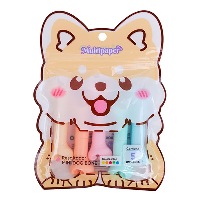  RESALTADOR MINI MULTIPAPER DOG BONE X5;
FLUO