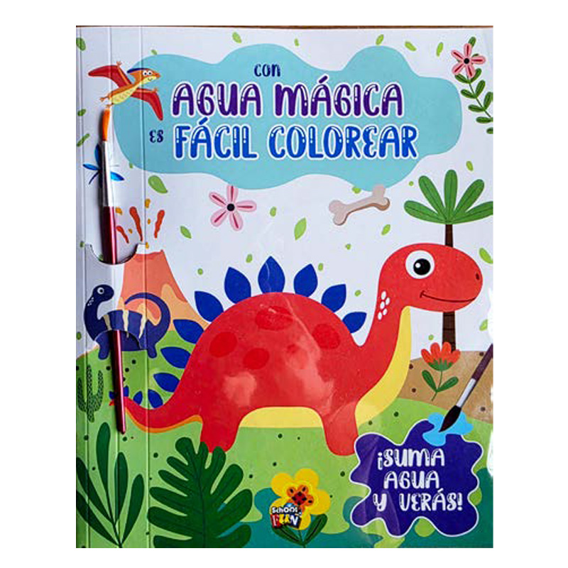  LIBRO PLOW CON AGUA MAGICA ES FACIL  COLOREAR LOS DINOSAURIOS