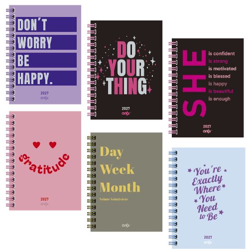  AGENDA ONIX 10X15 N6 ESPIRAL DIA POR  PAGINA FEELINGS
