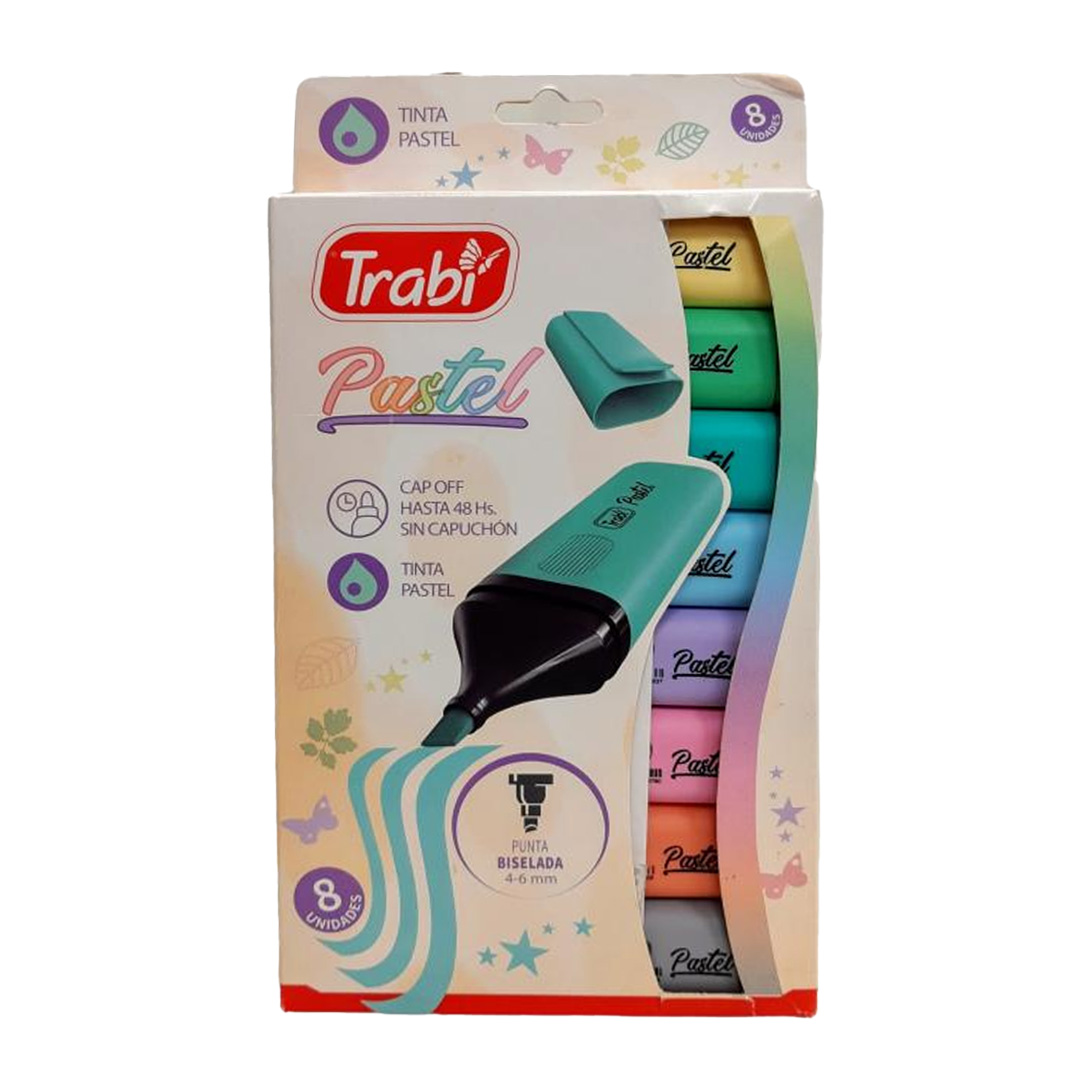  RESALTADOR CHATO TRABI X8 PASTEL SURTIDO