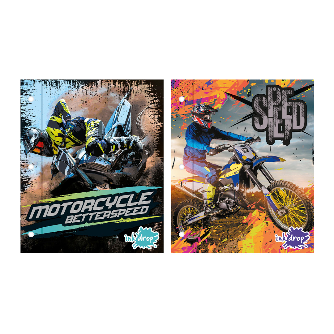  CARPETA ESCOLAR TAPA N3 INKDROP  MOTOCROSS