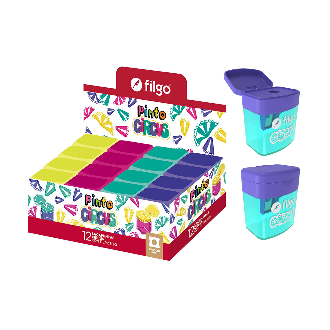  SACAPUNTAS FILGO PINTO CIRCUS CON  DEPOSITO X12