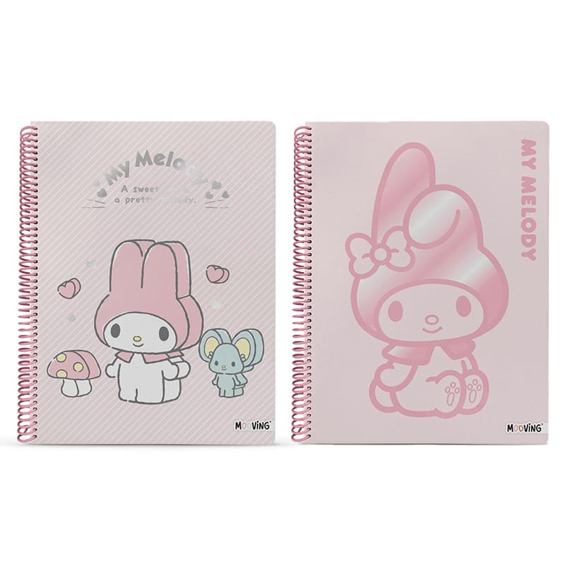  CUADERNO MOOVING MY MELODY  29.7 TAPASEMI RIGIDA 80H RAYADO
