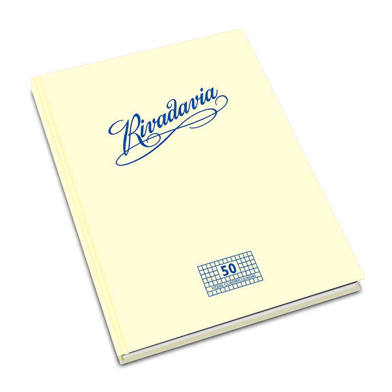  CUADERNO RIVADAVIA 16X21 TAPA CARTON  TRADICIONAL 50 HOJAS CUADRICULADO