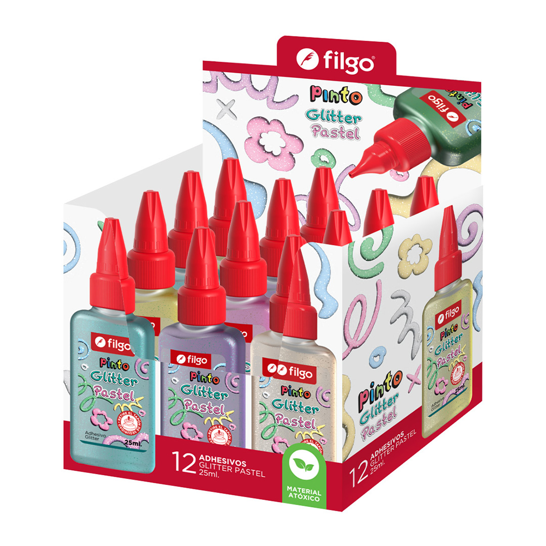  ADHESIVO GLITTER FILGO 25ML PASTEL X12