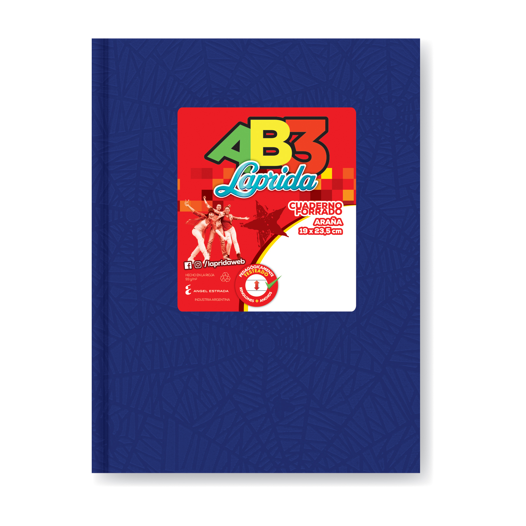  CUADERNO LAPRIDA 19X23 AB3 TAPA CARTON;
ARAÑA AZUL 98 HOJAS CUADRICULADO