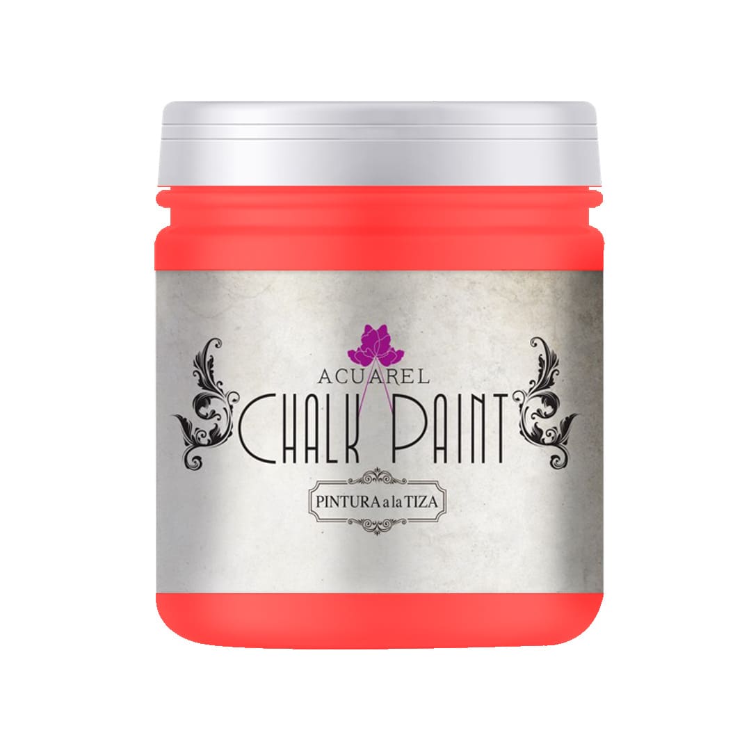  PINTURA A LA TIZA ACUAREL POTE 200  GRAMOS ROJO FLUO