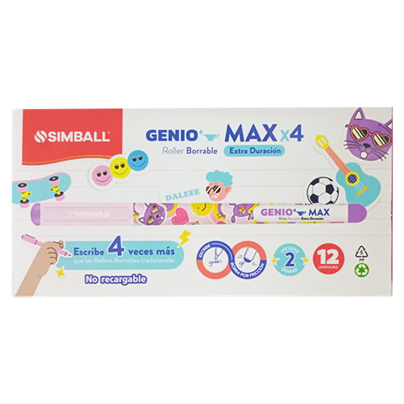  ROLLER BORRABLE SIMBALL GENIO MAX AZUL;
CAJA X12