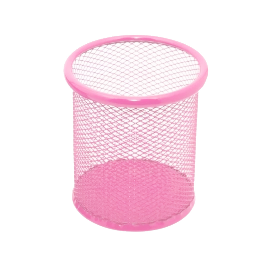  PORTA LAPIZ VALUES REDONDO MESH  PASTEL ROSA