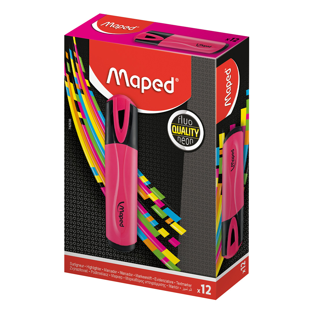  RESALTADOR CHATO MAPED X12 FLUO ROSA