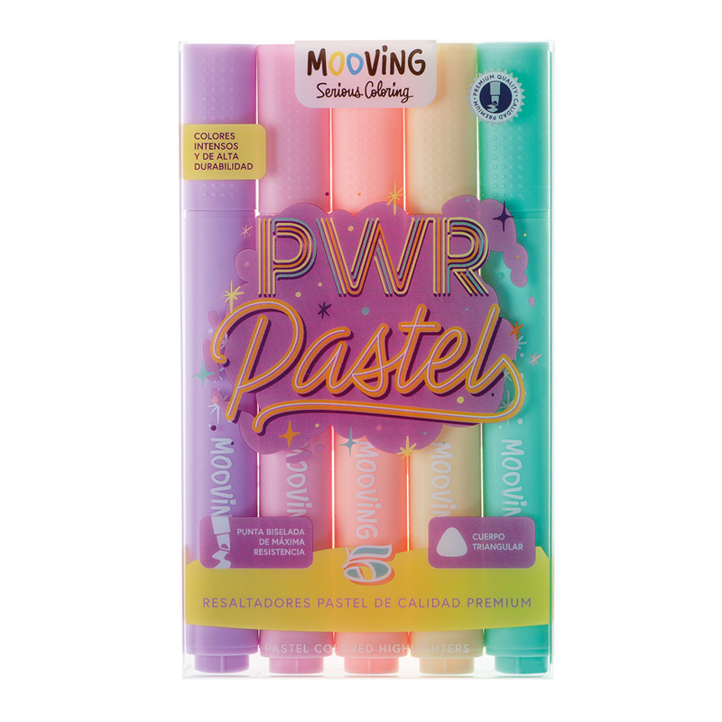  RESALTADOR REDONDO MOOVING PASTEL X5