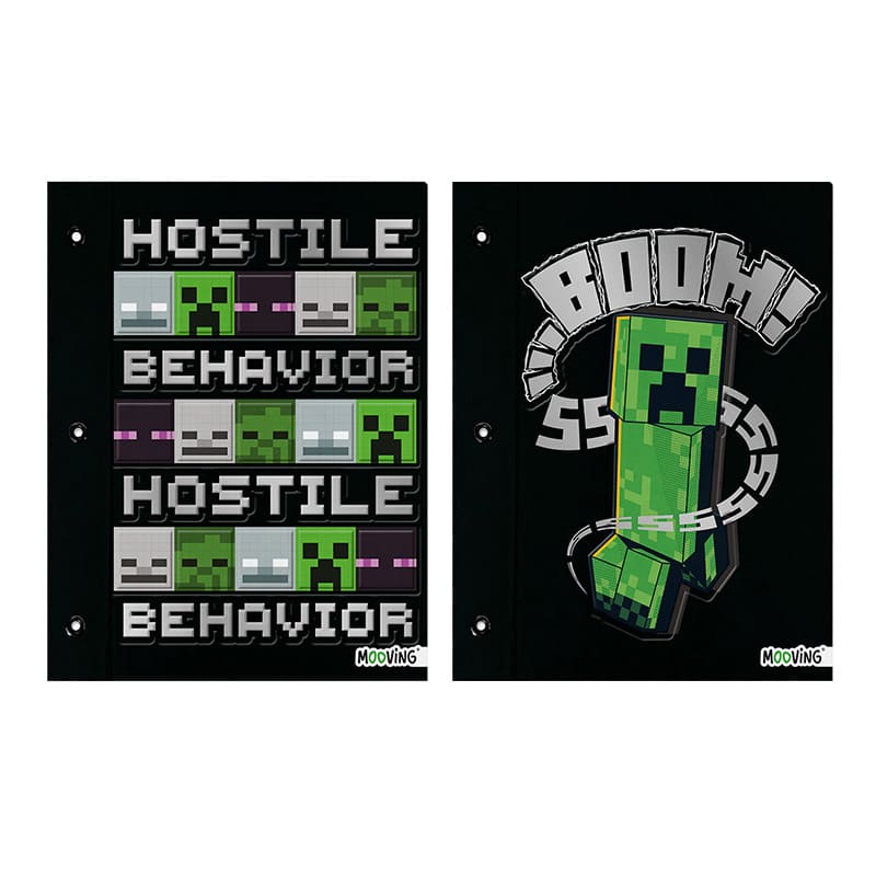  CARPETA ESCOLAR TAPA N3 MOOVING  MINECRAFT