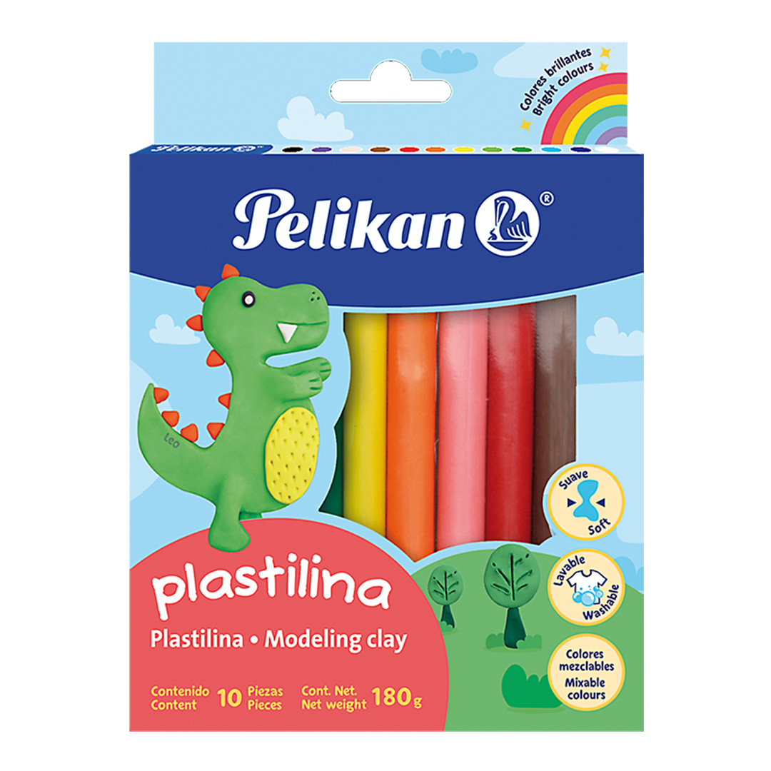  PLASTILINA PELIKAN ESTUCHE X10 SURTIDO