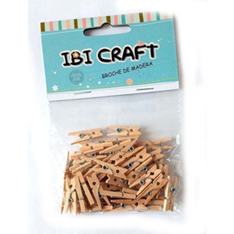  BROCHE IBI MADERA NATURAL 2.5CM X50