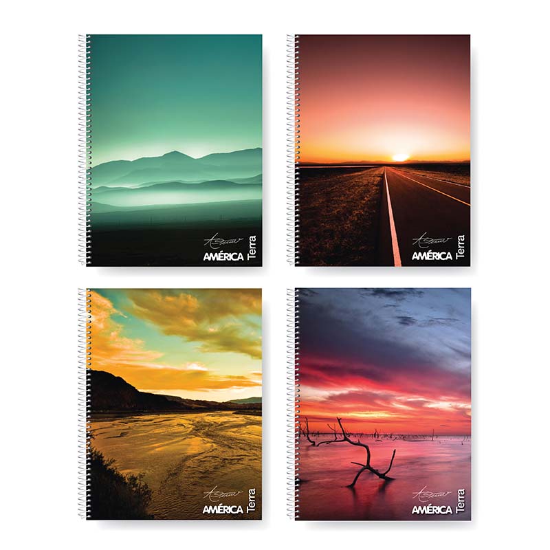  CUADERNO AMERICA 29.7 TERRA TAPA  FLEXIBLE ESPIRAL 80 HOJAS CUADRICULADO