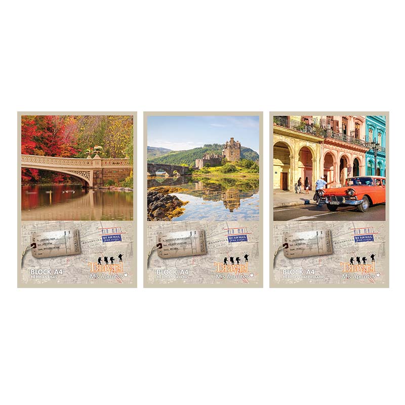  BLOCK A4 MIS APUNTES TRAVEL 18 EMBLOCADO  80 HOJAS RAYADO