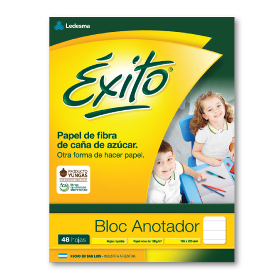  BLOCK ANOTADOR EXITO 16X21 EMBLOCADO 48 HOJAS RAYADO