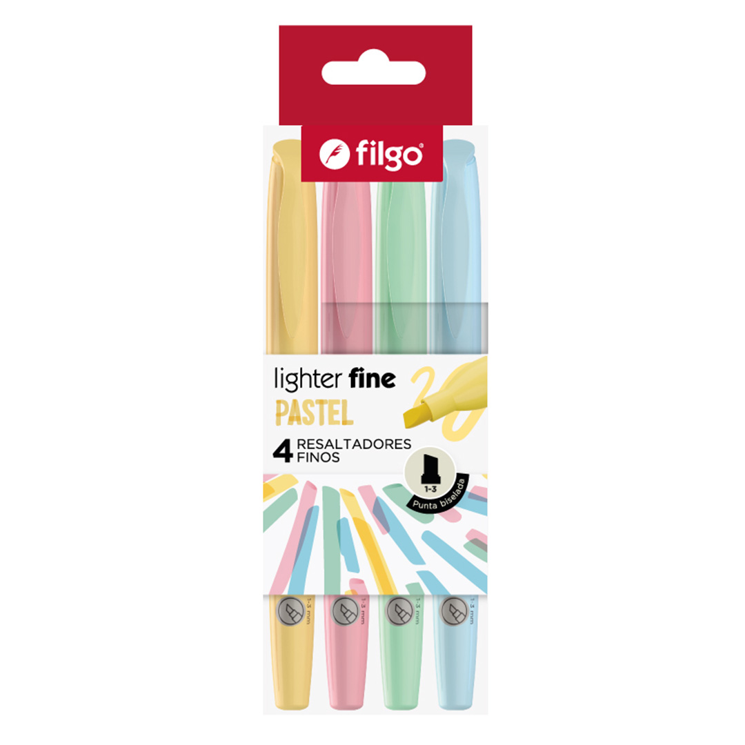  RESALTADOR FINO FILGO BLISTER X4 PASTEL SURTIDO