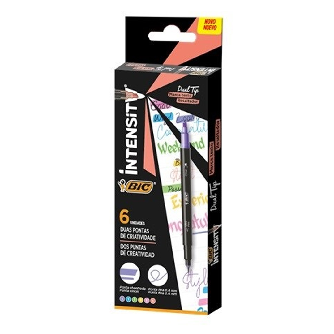  MICROFIBRA BIC INTENSITY DOBLE PUNTA  PASTEL X6