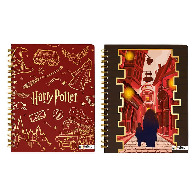  CUADERNO MOOVING 16X21 TAPA DURA ESPIRAL  80H RAYADO HARRY POTTER
