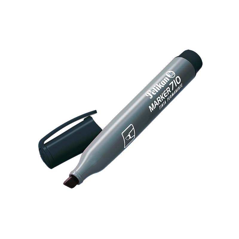  MARCADOR PERMANENTE PELIKAN 710 PUNTABISELADA NEGRO X10