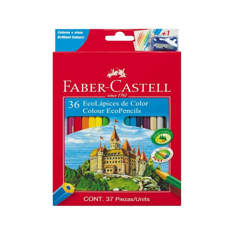  LAPIZ COLOR FABER ECOLAPIZ X36 +  SACAPUNTAS