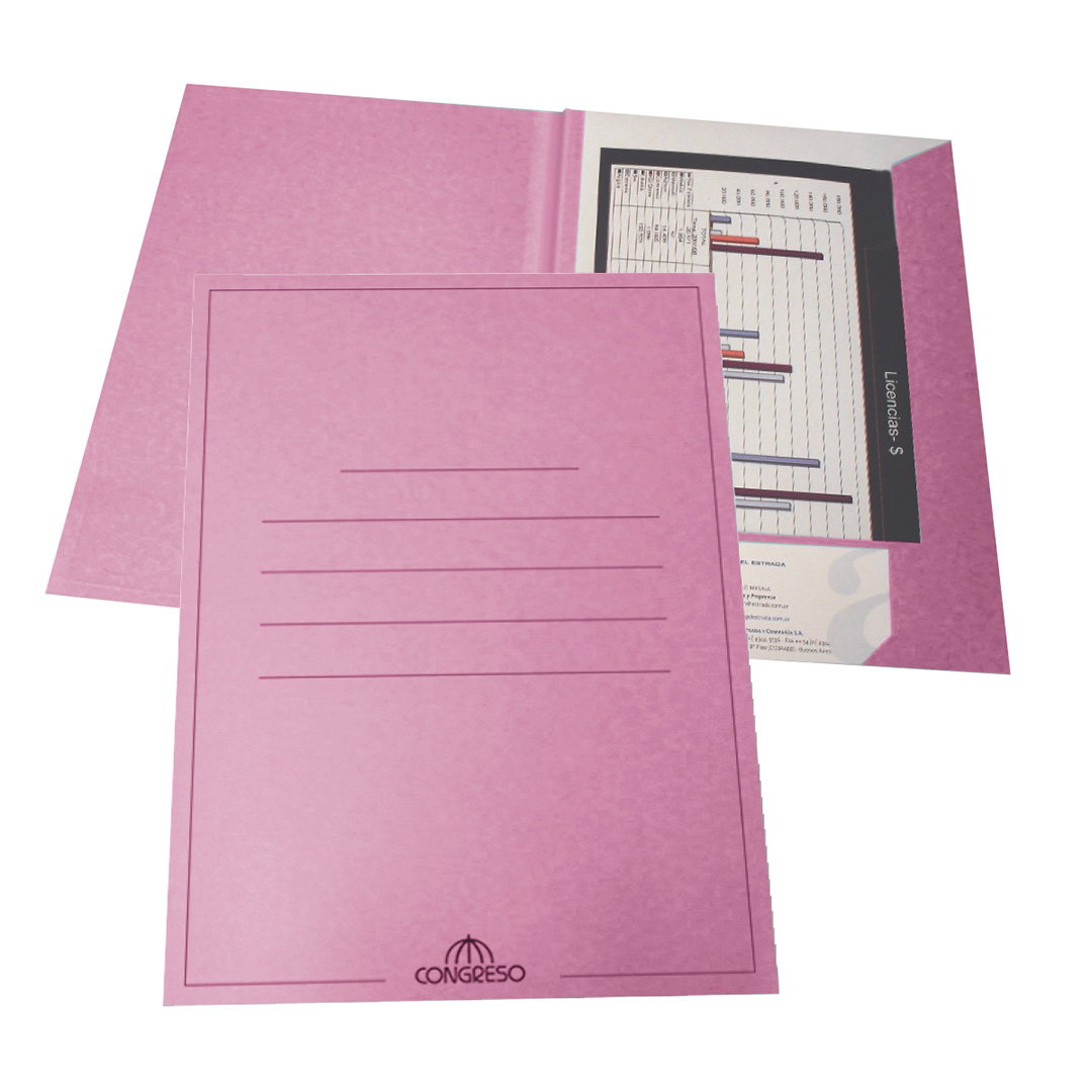  CARPETA PRESENTACION CONGRESO A4    240GR ROSA X100