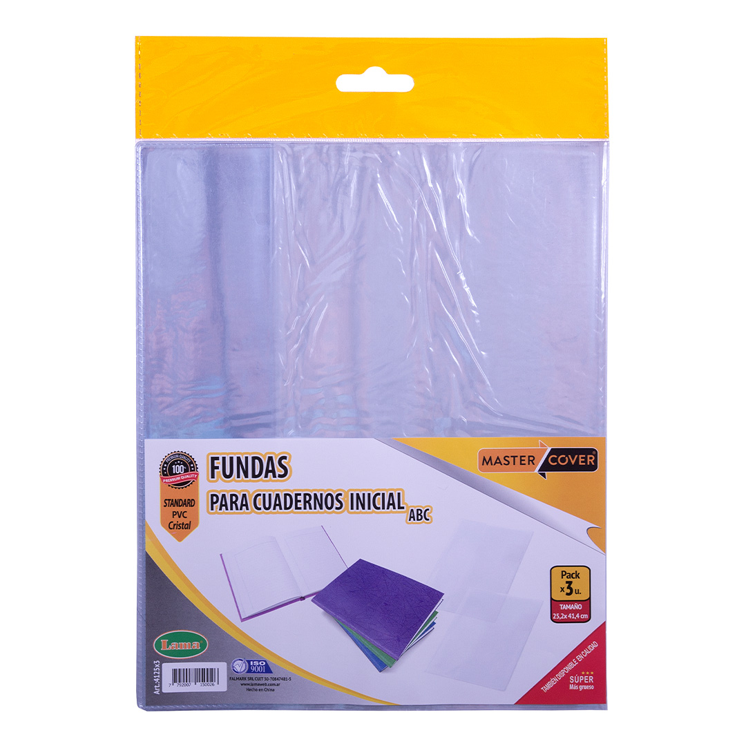  FUNDA CUADERNO LAMA PVC ABC BLISTER X3;
PACK X 20 BLISTERS