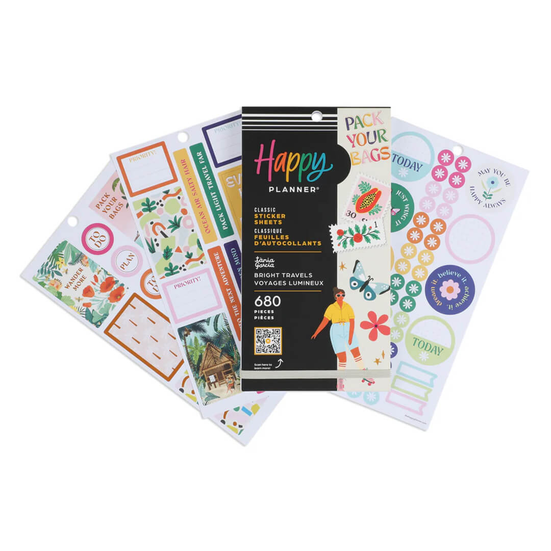  LIBRO STICKERS HAPPY PLANNER BRIGHT  TRAVEL 30 HOJAS 680 STICKERS