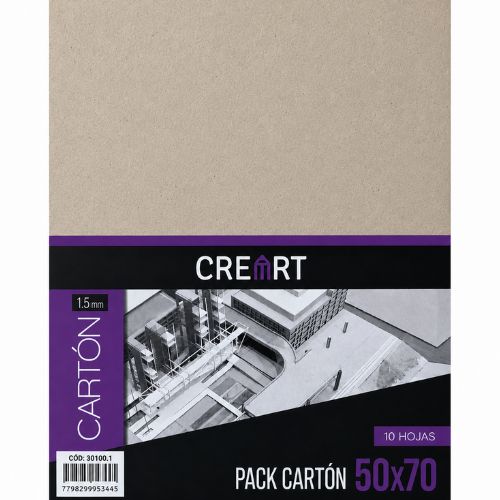  CARTON GRIS CREART 1,5MM 50X70 10  UNIDADES