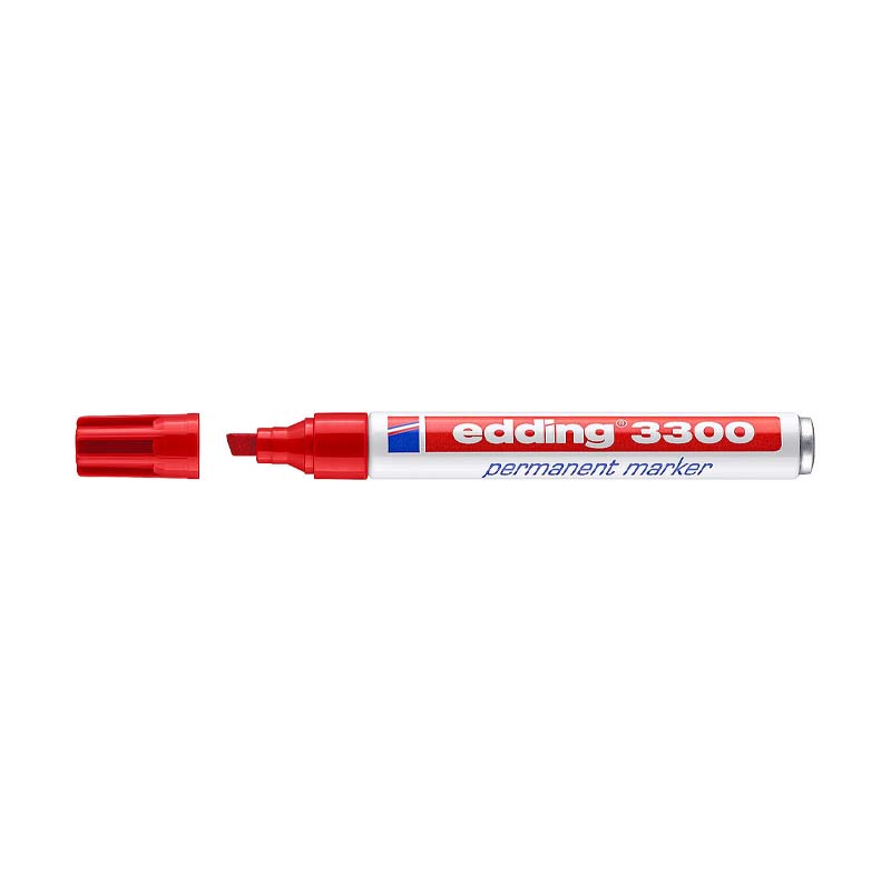  MARCADOR PERMANENTE EDDING RECARGABLEPUNTA BISELADA ALUMINIO E-3300 ROJO