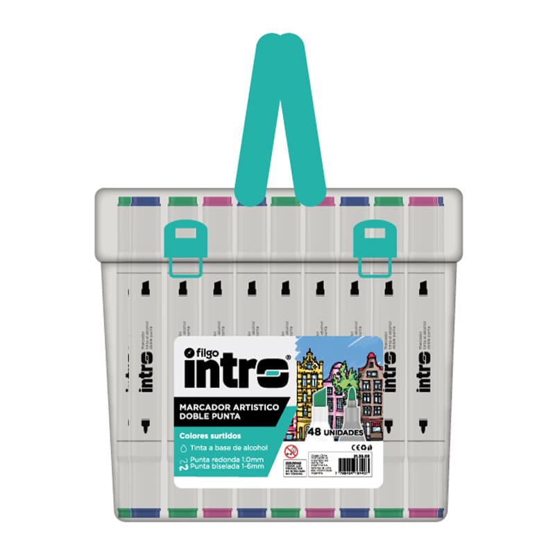  MARCADOR INTRO ARTISTICO DOBLE PUNTA  SURTIDO X48
