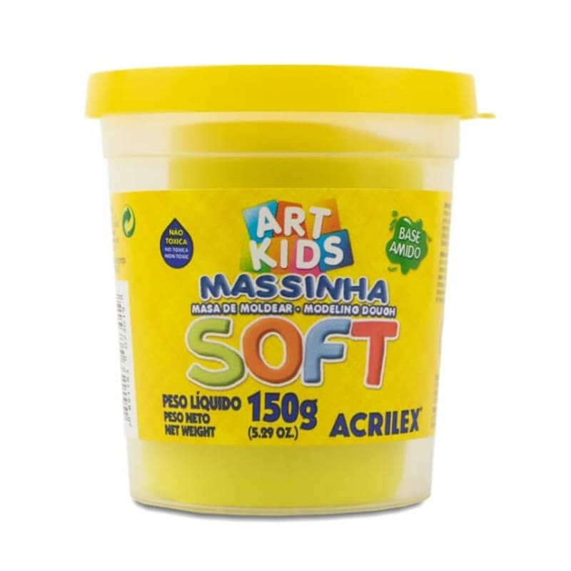  MASA MODELAR SOFT ACRILEX POTE 150G  AMARILLO LIMON X6