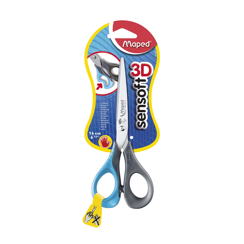  TIJERA MAPED 16CM SENSOFT 3D ZURDOS  BLISTER X1