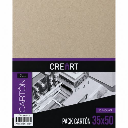 CARTON GRIS CREART 2MM 35X50 10  UNIDADES