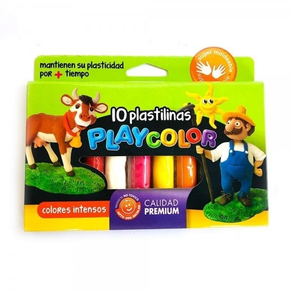  PLASTILINA PLAYCOLOR ESTUCHE X10 SURTIDO
