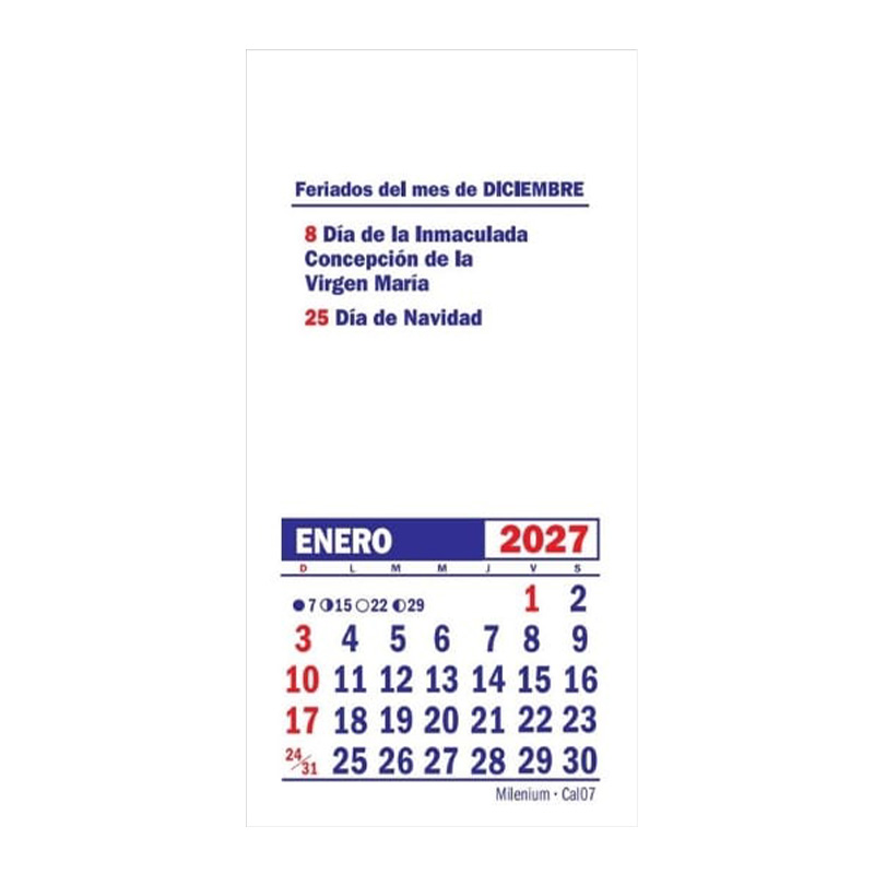  CALENDARIO MENSUAL CRISWAL CAL07 MIGNON X50