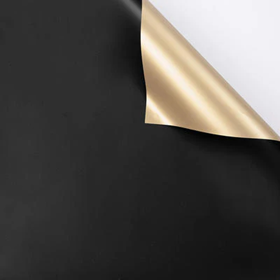  PAPEL COREANO REXON BICOLOR DORADO  X10H 57X57 NEGRO